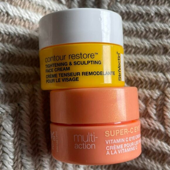 Set 2 StriVectin Contour Restore Face Cream 7 ml & Vitamin C Eye Cream 5 ml - Picture 1 of 8
